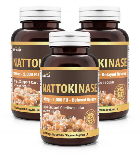 나토키나제 2000FU 120캡슐 나토키나아제 100mg 허바 캐나다, 3개, 120정