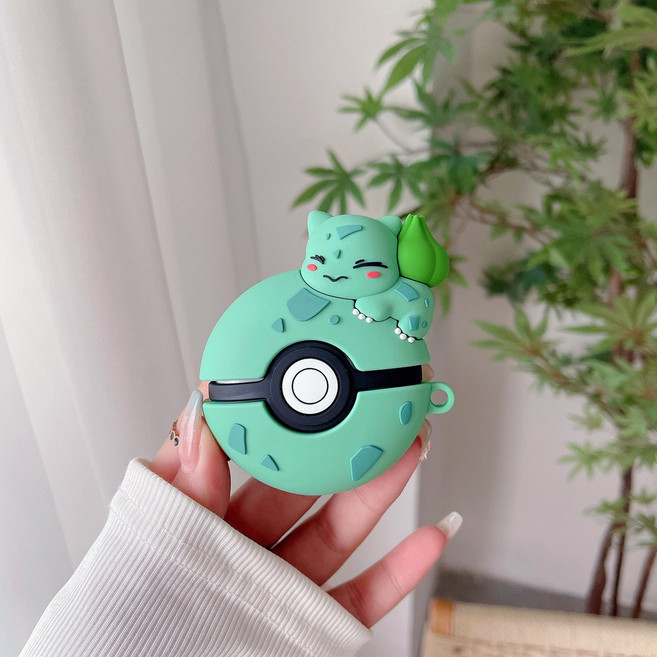 갤럭시 귀여운 버즈 실리콘 케이스 버즈3 버즈3프로 FE3, 1개, 이상해씨 몬스터볼, 버즈3/프로3/FE3