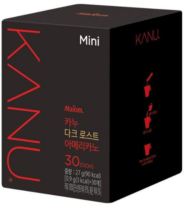 맥심카누 미니 다크 로스트 0.9gX100T 동서식품 cof*5409VW, 900mg, 100개, 1개