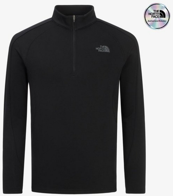 국내백화점 노스페이스 티셔츠 브랜드관 공식 NT7LR52A 남성 안디노 긴팔 집티 BLACK (BK파우치증정)