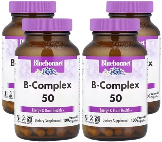 블루보넷 뉴트리션 B-복합체 50 100베지 캡슐, 4개, 100정 - 쿠팡