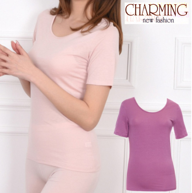 속옷MOA 챠밍 부드러운 소재 3부 반팔(반소매)런닝 2p