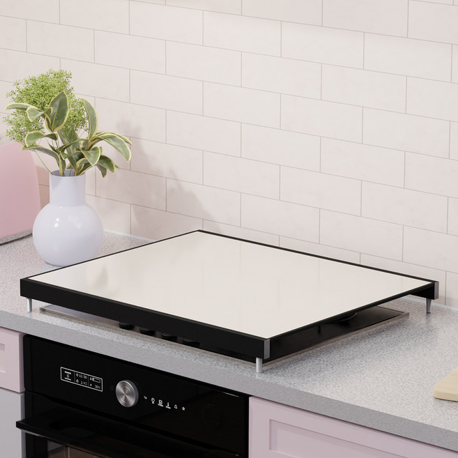 강화유리와 알루미늄으로 제작한 커버원 인덕션 가스렌지 덮개 커버 특허출원, 04.아이보리, 가스렌지용, 1개