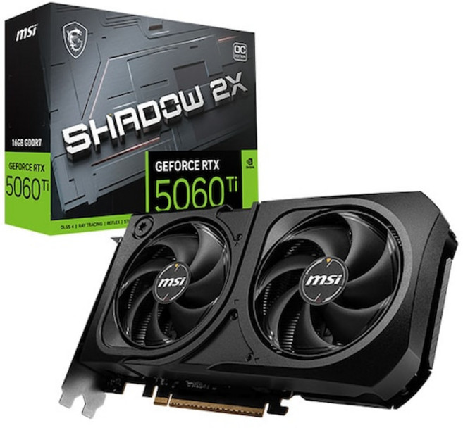 MSI 지포스 RTX 5060 Ti 쉐도우 2X OC 플러스 D7 16GB, 1개