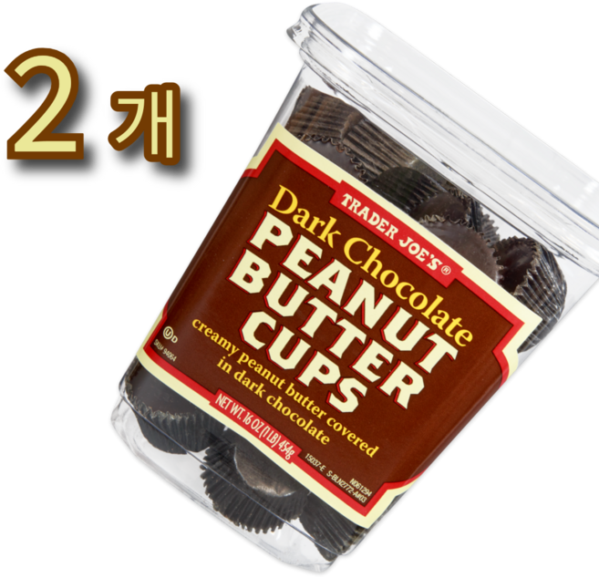 Trader Joe's 트레이더조 크리미 땅콩 버터 다크 초콜릿 16oz(454g) 2팩, 454g, 2개