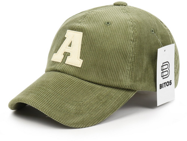 비토스 국내제작 빅 A 패치 골덴 볼캡 야구모자 커플모자 겨울모자