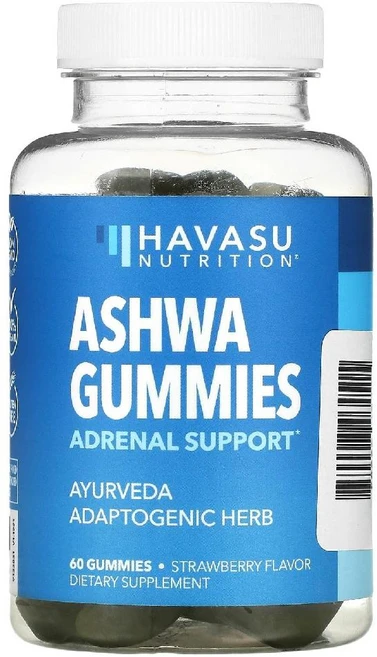 하바수뉴트리션 아슈와 구미젤리 Ashwa Gummies 아슈와간다 딸기맛 60개, 1개 - 쿠팡