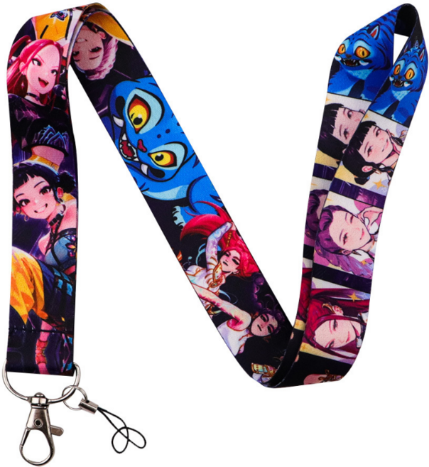 타임컴퍼니 케이팝데몬헌터스 목걸이줄 핸드폰 스트랩 고리 분실방지, 1개, 블랙