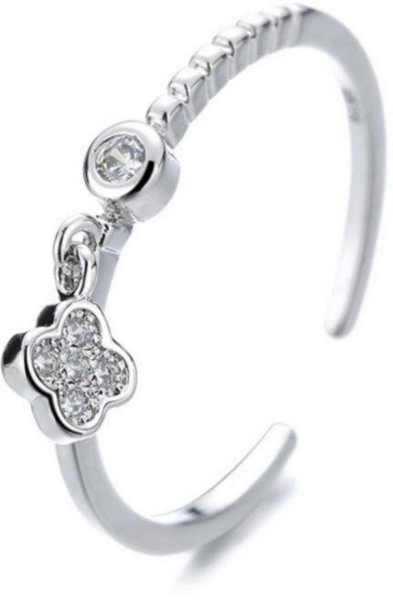 행운 네잎클로버 달랑이 은반지