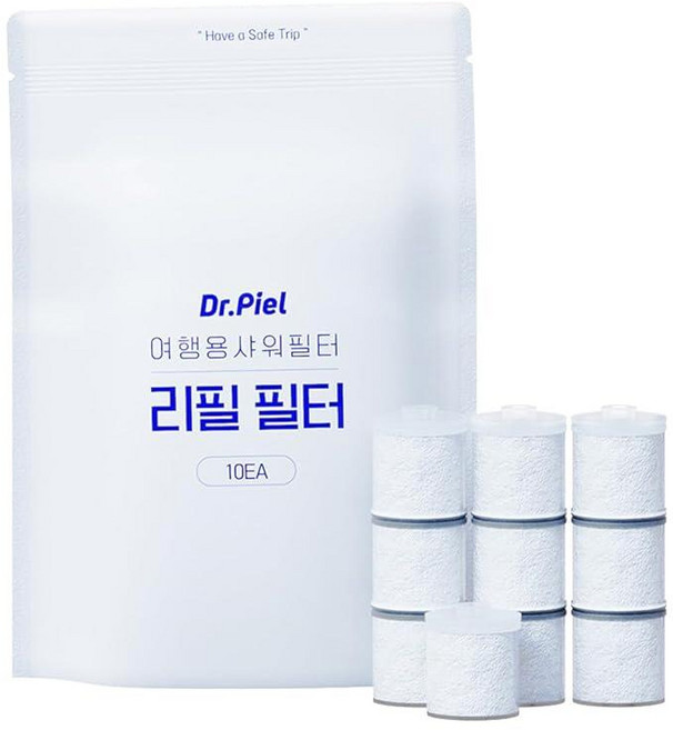 Dr.Piel 여행용 샤워 필터 - 초소형 및 경량 휴대용 필터 NSF 인증 여행 호텔 사용을 위한 범용 G1/2 핏 157730, 교체 필터, 교체