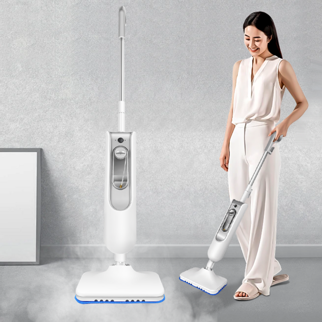 RichMagic 최신형 스마트 스팀청소기 가성비 최우선 초고온 살균 청소기, 화이트