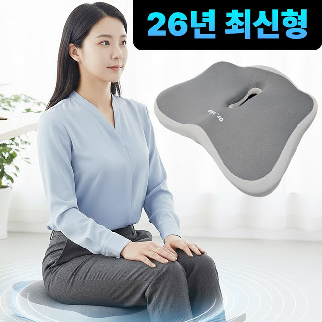[푹신푹신] 닥터힙 오래 앉아도 안 꺼지는 치질 방석, 1개, 그레이