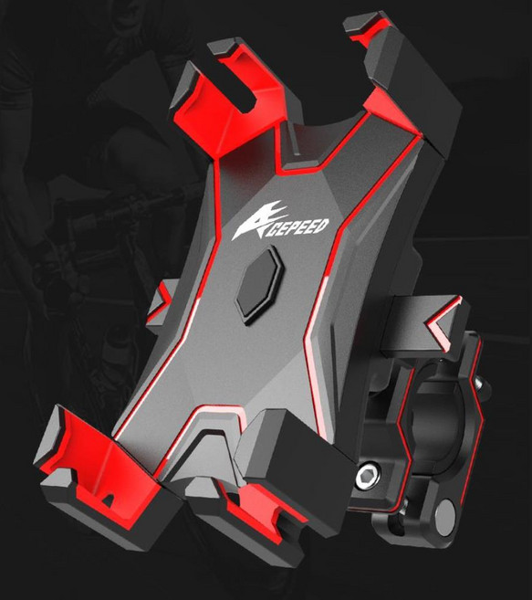 15mm 두꺼운 그립 자전거 바이크 핸드폰 거치대 레드 킥보드 쉬운설치, 1개