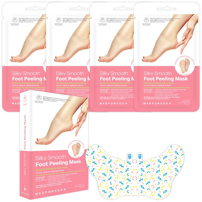 메드포코스 실키 스무스 풋 필링 마스크 팩, 1개, 4개입