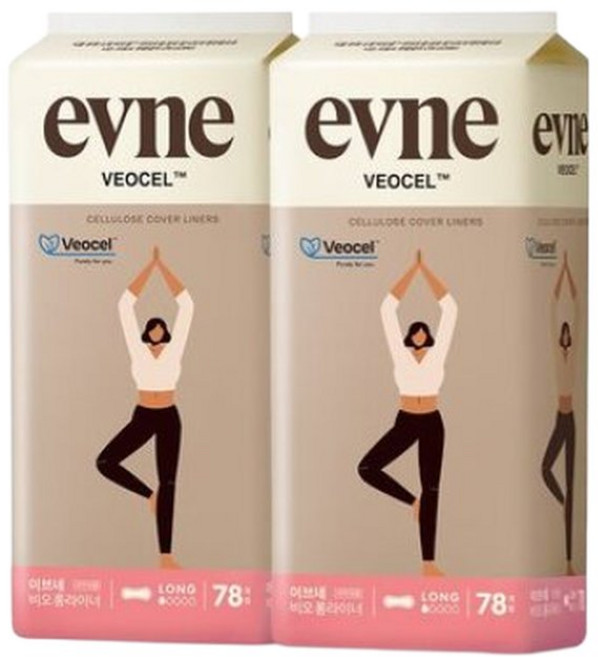이브네 뉴 비오셀 롱 팬티라이너(17.5cm) 78매x2팩, 2개, 78매입