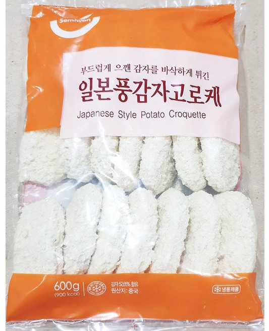 JC 세미원푸드 감자고로케 30g x 20개 총 600g 아이들간편식 야채고로케 냉동튀김, 1개