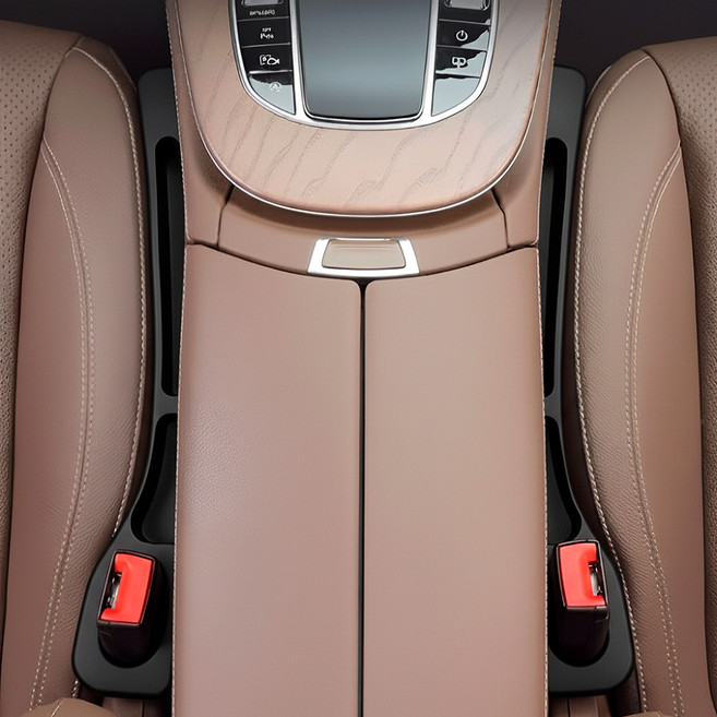 캐롤링 자동차 시트 틈새 포켓 2개, 1세트, 블랙