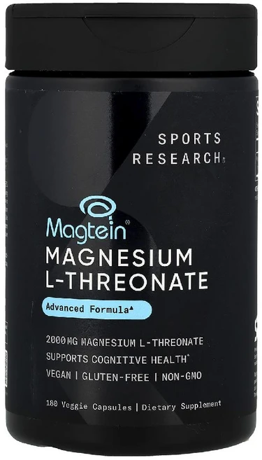 스포츠 리서치 Magtein 마그네슘 L-트레온산 트레오네이트 베지 캡슐 180정, 1 - 쿠팡