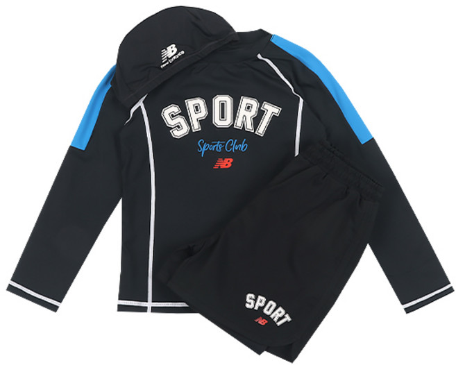 뉴발란스 키즈 래시가드 스포티 유니 2 IN 1 NK9RE2102B