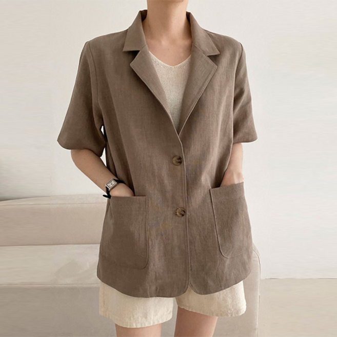 NewCare 여성 린넨자켓 여름 반팔자켓 시원한 마자켓