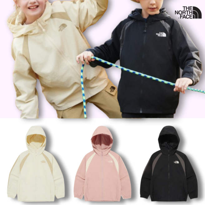 국내매장판 노스페이스 키즈 바람막이 여아 남아 간절기 후드 점퍼 봄 가을 데일리 집업 아우터
