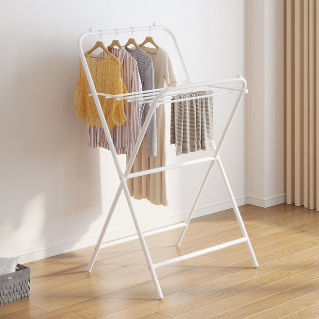소우디 빨래건조대 원터치 접이식 수납형 다기능 건조대, 화이트