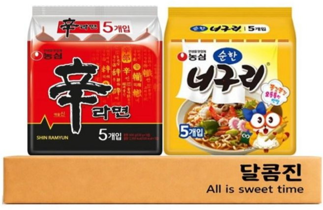 [달콤진] 농심 신라면 5P + 순한 너구리 5P, 1세트