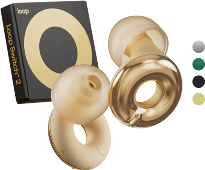 Loop 룹 이어플러그 스위치 2 층간 소음 수면 소음방지 귀마개 골드, 1개, 1개입