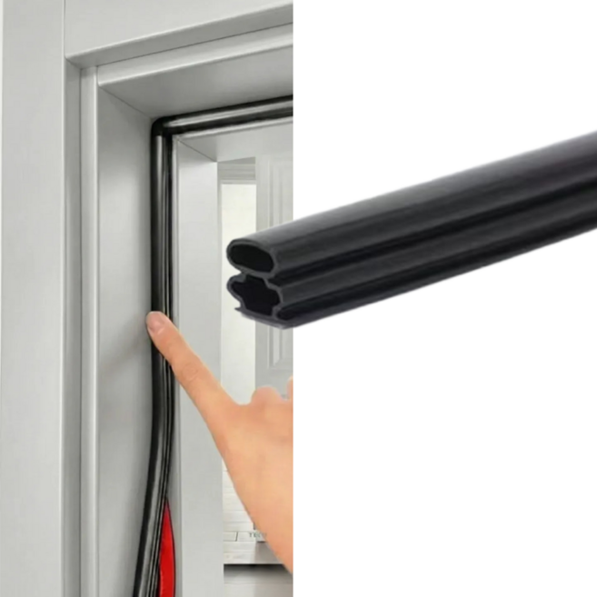 더룸즈 테이프 접착형 현관문 고무패킹 6미터 검정색, 1세트