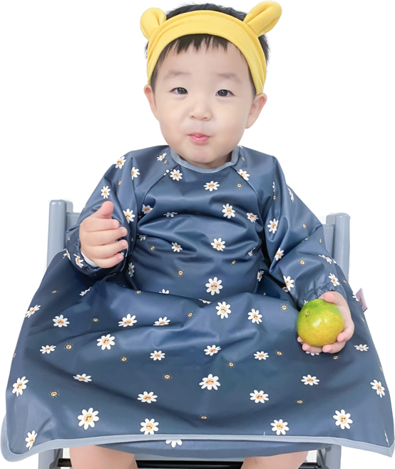 벨베이비 식탁일체형 방수 턱받이 긴팔 완전커버 오리지날, (리뉴얼)데이지, 1개, 1개입