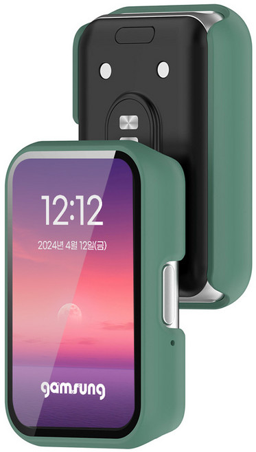 감성공장 갤럭시핏3 호환 감성핏 액정보호 풀커버 하드케이스, 무광 블루그린