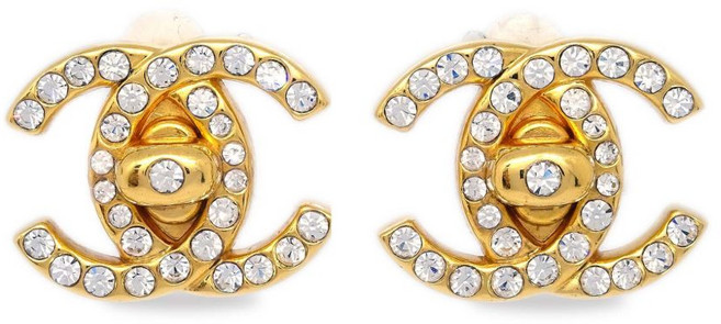 샤넬 중고 1996 CC 턴락 클립온 이어링