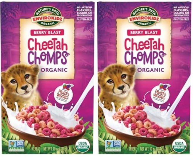 엔바이로 치타 촘프 베리 블라스트 유기농 시리얼 10 Oz Enviroz Cheetah Chomps Berry Blast Organic Cereal 10 Oz Box Gluten, 1개, 9.07kg