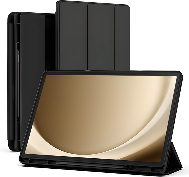 신지모루 스마트커버 펜슬 수납 태블릿 케이스, 블랙, 1개