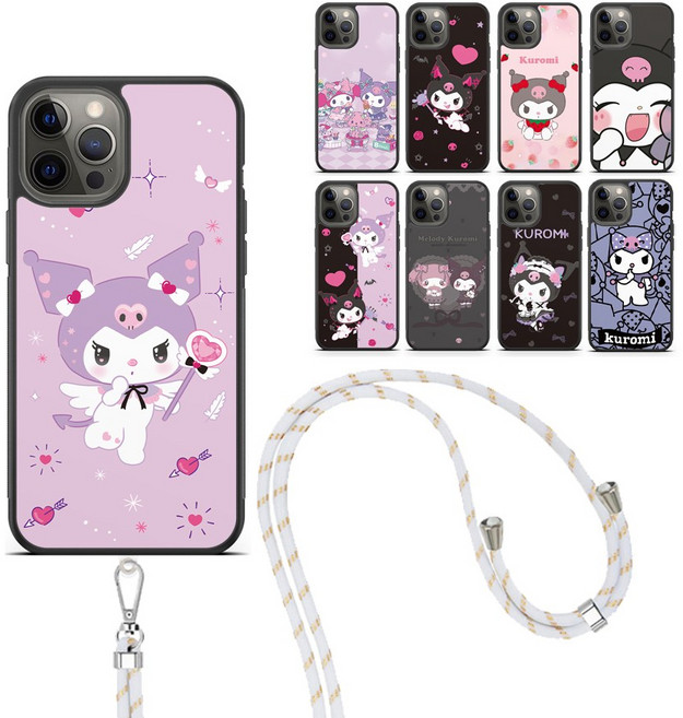 산리오 쿠로미 스트랩 케이스 A16 A24 A26 A35 A36 A55 버디3 퀀텀6 와이드8 S25엣지 Z플립7 아이폰16E