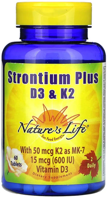 Nature's Life 스트론튬 플러스 D3 & K2 60정 NLI-85720, 1개 - 쿠팡