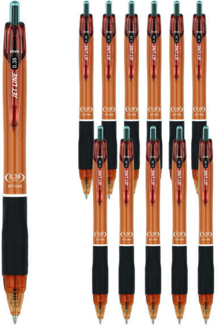 자바펜 제트라인 유성볼펜 0.38mm, 검정, 12개