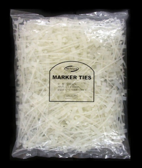 (강원전자) NETmate 네임타이 1000개 CHS-100MKT (소/100mm) (화이트), 1개