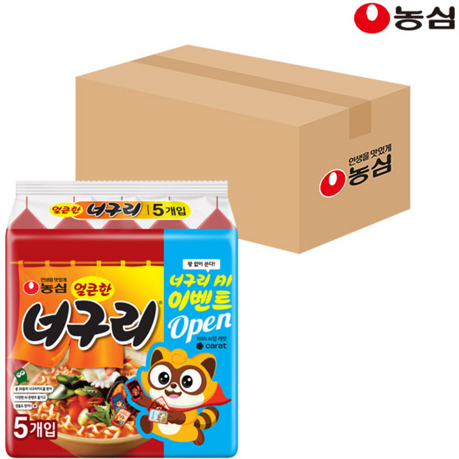 농심 얼큰한 너구리 120g X 40개, 단품