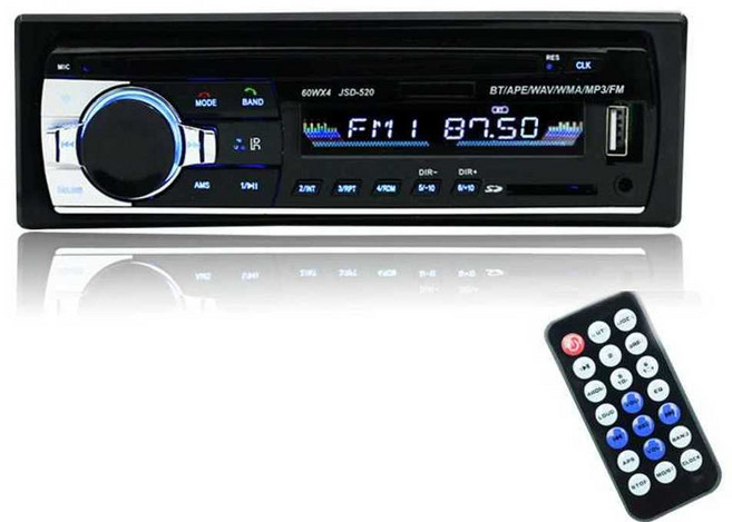 차량용 DVD CD 플레이어 무선 오디오 블루투스 mp3 12V-24V DC, 1개