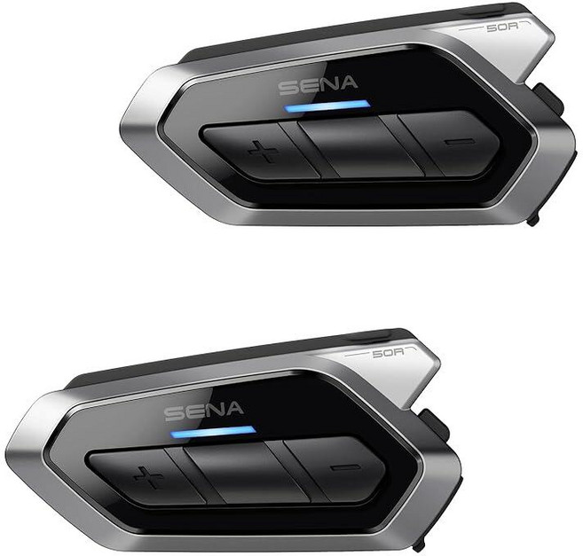 Sena Harman Kardon 50S 오토바이 조그 다이얼 통신 블루투스 헤드셋 사운드 포함 통합 메시 인터콤 시스템 프리미엄 마이크 및 스피커 듀얼 팩, 50R (3-Button), Dual Pack