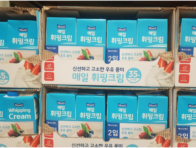 하늘색 매일유업 휘핑크림 35% 1L x 2개입, 2개