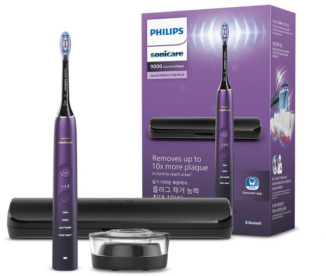 필립스 다이아몬드클린 9000 스페셜 에디션 전동칫솔, Hx9911/필립스소닉케, 퍼플블랙, 1개