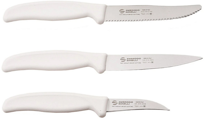 샤넬리 암브로지오 나이프 세트 3p - 그린 [코스트코], 화이트, 3개