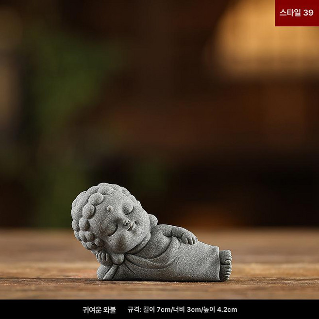 스님 부처님 장식 장식품 공예 미니 기사 예술 제품 불교 조각상 인조 동양 석가모니 돌, 5.[39] 누워있는 부처 Q버전
