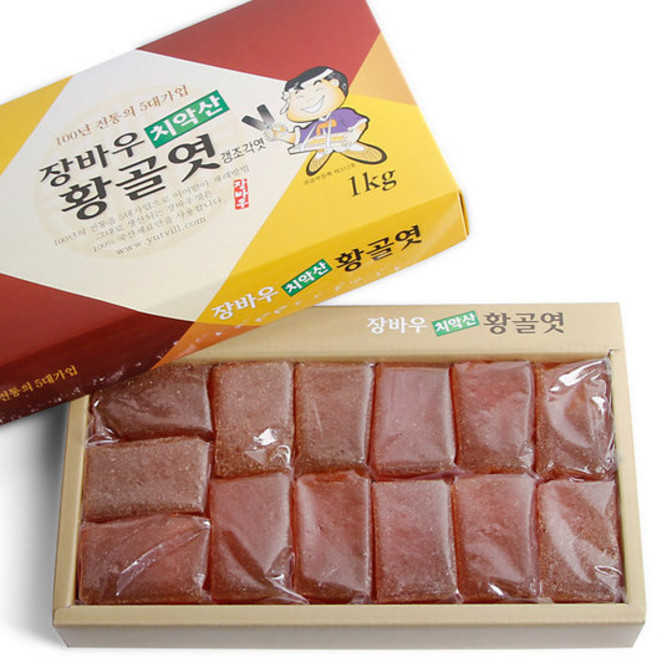 장바우 치악산 황골엿 갱엿(조각) 1kg, 1박스