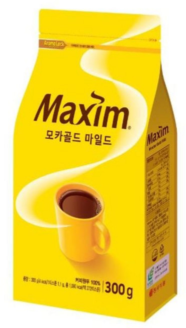 맥심 모카골드커피리필 300g 봉지 plu+722xA, 1, 카페인