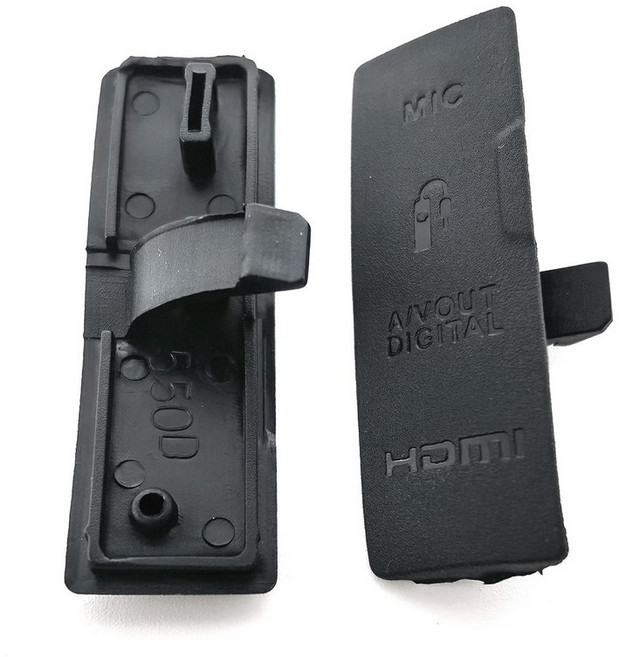 1pcs USB/HDMI 호환 DC In/Video Out Canon EOS 카메라 용 고무 도어 바닥 커버, 550D, 검은색