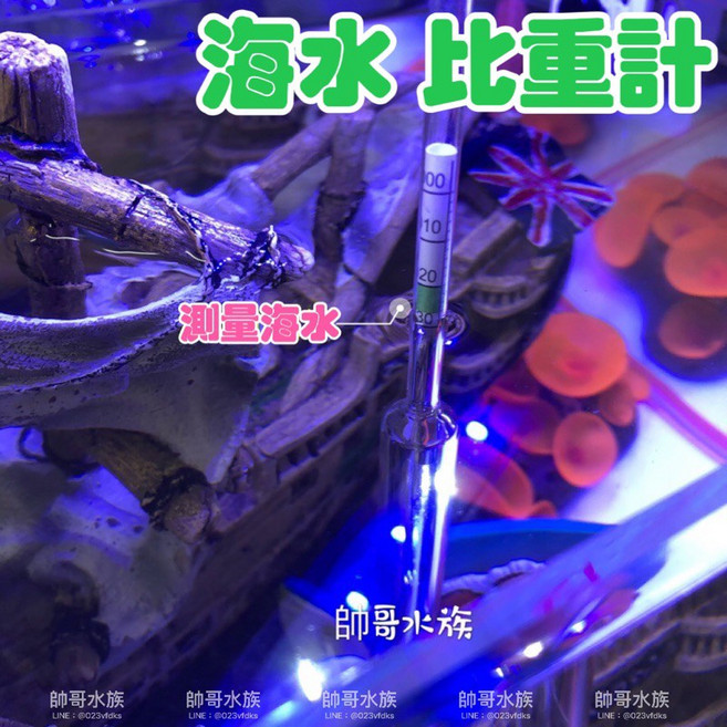 帥哥水族【影片教學】海水比重計 溫度計 一體兩用 測量 比重 溫度, 1個