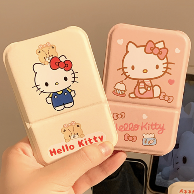 미셀즈픽 휴대용 접이식 스탠드 미니 탁상 손거울, 1개, 아이보리